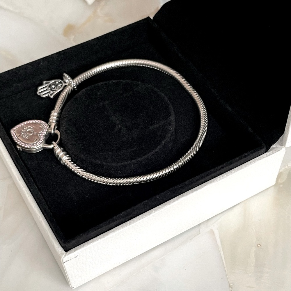 Pandora Bracelet & Hamsa Charm.